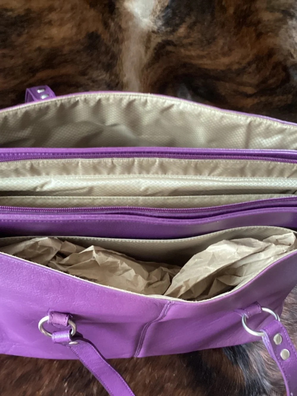 Buxton The Madison Tote Purple Leather Brief/Laptop Case Handbag💜🦋💜
